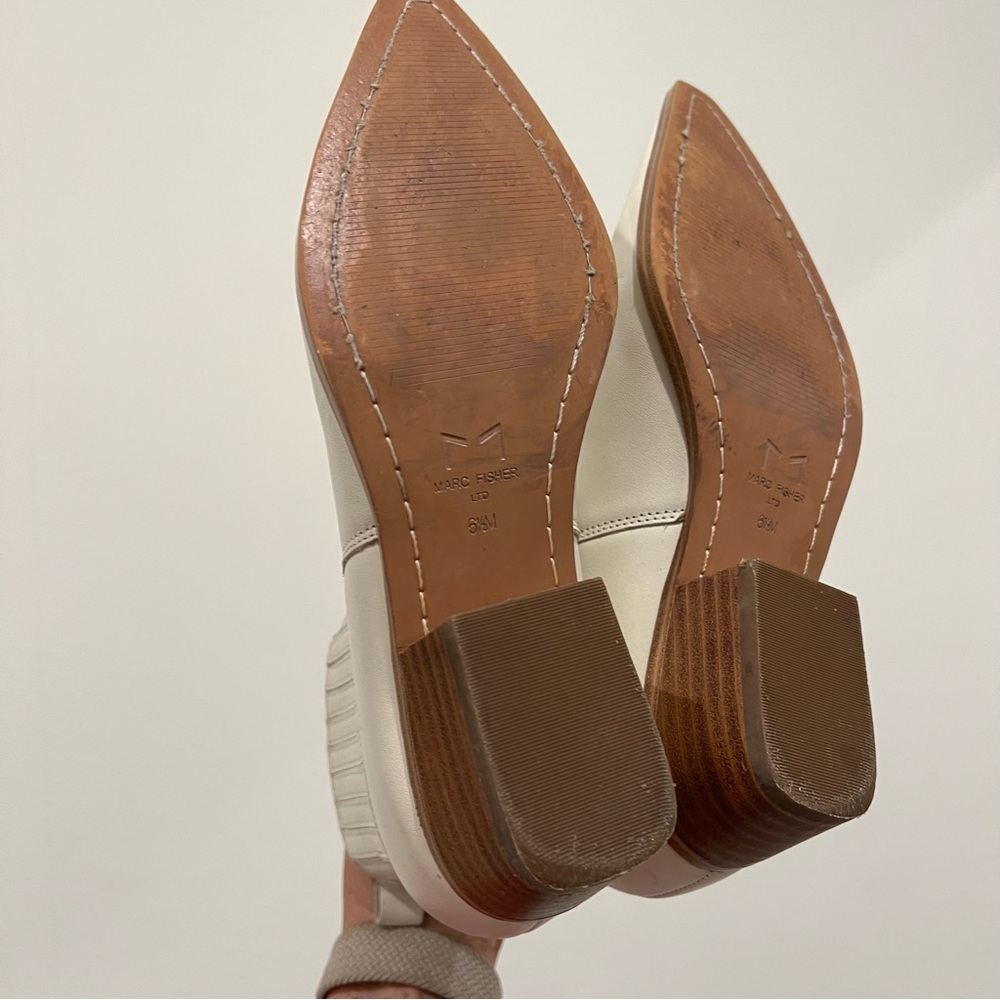 Marc Fisher off-white Genuine Leather Ankle Boots size 6.5 western southwestern - Picture 11 of 17